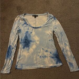 INC International Concepts Blue and White Long Sleeve Top